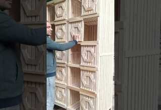 وش بيبان خشب مقاس 60 فى 60 من اعمال بسام اسماعيل لغيه الحمام واللوفتات والسلاكات