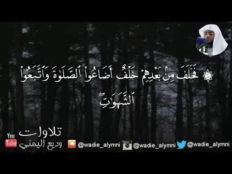 فخلف من بعدهم خلف أضاعوا الصلاة سورة مريم وديع اليمني
