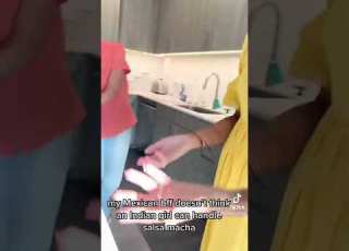 INDIAN GIRL VS MEXICAN FAMILY SALSA MACHA Shorts Salsamacha Mexicanfood