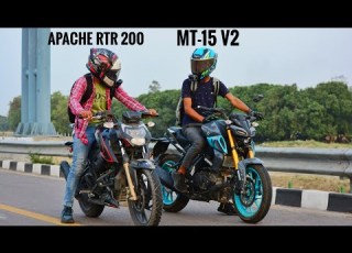 Tvs Apache 200 4v Vs Yamaha Mt 15 V2 What An Amazing Drag Race