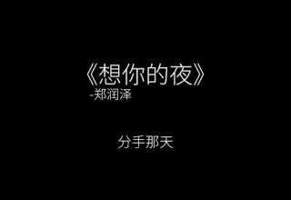 想你的夜 郑润泽