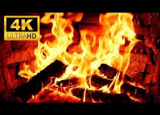  Crackling Fireplace 4K UHD Cozy Fireplace With Burning Fire Sounds Fireplace Ambience
