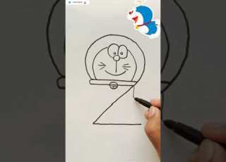  Easy Way To Draw Doremon With Number Kids Drawing Doremon