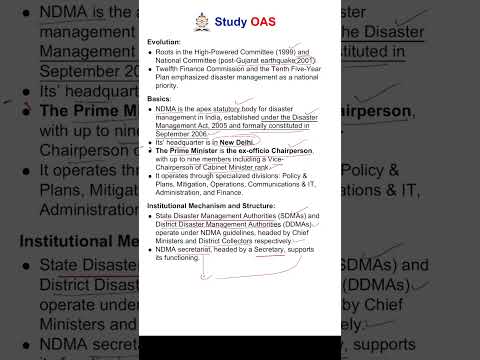 NDMA National Disaster Management Authority Organization Series