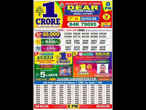 Nagaland State Lottery Sambad 8 PM Result Today 20 03 2026