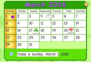 Starfall Calendar March 2026