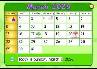 Starfall Calendar March 2026