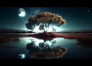 خلفية متحركة بحيرة شجرة فيديو انعكاس مجاني للاستخدام 4k