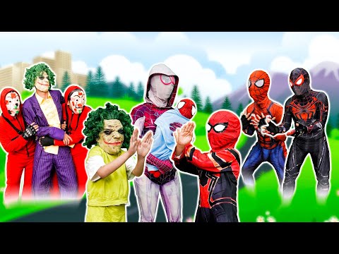 PRO 5 SPIDER MAN Team Hey KID SPIDER MAN KID JOKER Amazing Adventure Action In Real Life