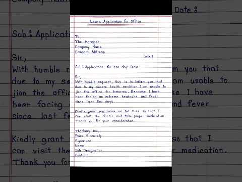 Leave Application For Office