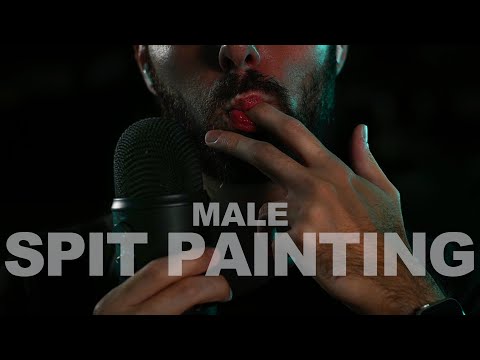 ASMR Male Spit Painting Mouth Sounds Beard ASMR
