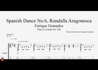 Enrique Granados Spanish Dance No 6 Rondalla Aragonesca Guitar Tutorial TABs