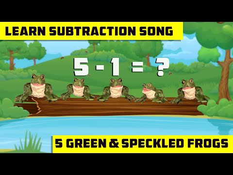 Subtraction Song 5 Green Speckled Frogs Number Recognition For Preschool And Kindergarten