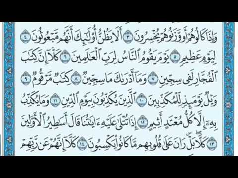 سورة المطففين من الآية 1 الى الآية 17 دون تكرار سورة المطففين من الآية 1 الى الآية 17 دون تكرار