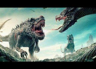 افعى عملاقة تهجم ع ديناصورات ضخمة لكي تحمي البشر من الموت