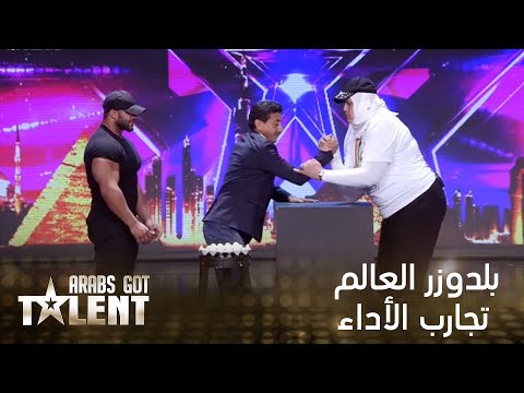 ناصر القصبي يتحدى بلدوزر العالم بالكباش