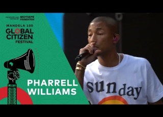  Pharrell Williams Performs Freedom Global Citizen Festival Mandela 100