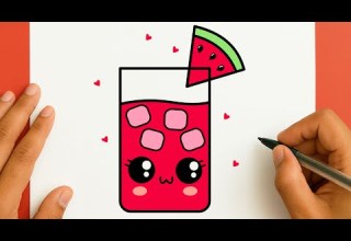 كيف ترسم كوب عصير كيوت خطوة بخطوة رسم سهل تعليم الرسم للمبتدئين Cute Juice Cup Drawing