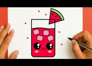كيف ترسم كوب عصير كيوت خطوة بخطوة رسم سهل تعليم الرسم للمبتدئين    