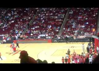 Houston Clutch Makes Behind The Back Half Court During Half Time 4 14 2013