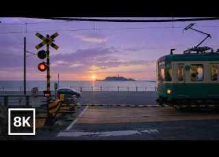  Japan Coastal Sunrise Drive Enoshima To Kamakura 8K 60fps HDR Relaxing Piano Car Ambience
