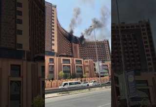 احتراق فندق قلب العالم في بغداد