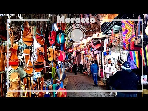 Marrakesh Medina Market Souk Bazaar Walkaround Morocco Sounds MA