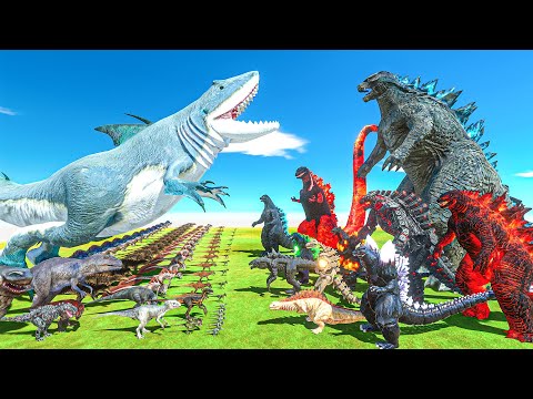 Epic Godzilla Dinosaur War Team Dinosaurs Vs Godzilla Size Comparison ARBS