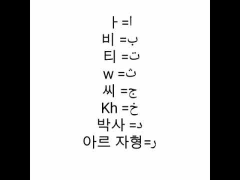 الأحرف العربية باللغة الكورية الجزء الاول الأحرف العربية باللغة الكورية الجزء الاول