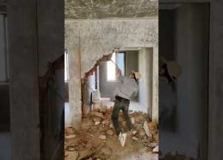 Smashing Walls With A Hammer Incredible Force Renovation Construction Tools House Demolition