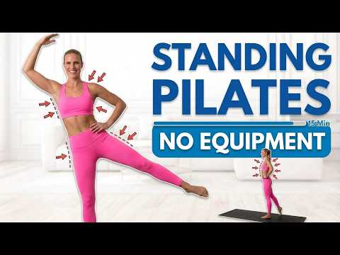 تمرين بيلاتس وقوفا لمدة 15 دقيقة بدون تمارين على الأرض بدون أعذار