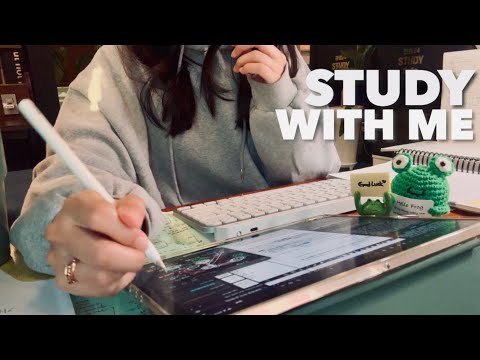 4 HOUR Study With Me No Break No Music Real Sound Keyboard Typing IPad ASMR