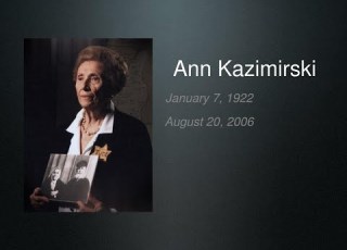 Ann Kazimirski A Story Of Survival By N Peretz IS NYA