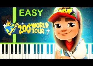 Subway Surfers 200th WORLD TOUR THEME EASY Piano Tutorial