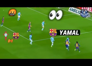 شاهد لامين Vip يامال كيف يتحرك وحصل على ضربة جزاء اهداف برشلونه وسلتا فيغو