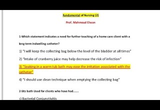 أسئلة أساسيات تمريض 2 مهمة جدا Fundamental Of Nursing 2 لايخرج عنها الامتحان