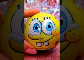  ASMR UNBOXING Spongebob Chocolate BALL Shorts Asmr Spongebob Food Trending Viral Fyp Short