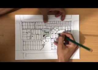 التفكير الاولي لتصميم المحلة السكنية ومن ثم التعديل على التصميم