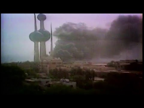 حرب الخليج مشاهد تظهر دخول القوات العراقية للكويت