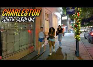 Charleston South Carolina Night Walk 4K 60fps