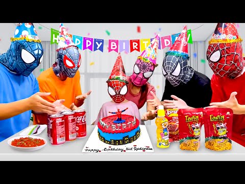 PRO 5 SPIDER MAN Team Help Everyone On Kid Spider Birthday Funny Live Action By Bunny Life