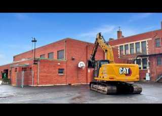  CAT Excavator DEMOLISHES Historic School Gym Full Walkthrough Demolition