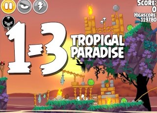  Angry Birds Seasons Tropigal Paradise 1 3 Walkthrough 3 Star