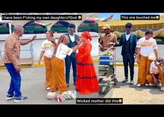 God Have Been Füćking My Own Dàughters Drama At JKIA As Sisters Receive Their Fiance From Dubai