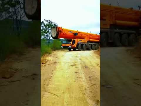 A Carrier Crane That Travels On A Highway