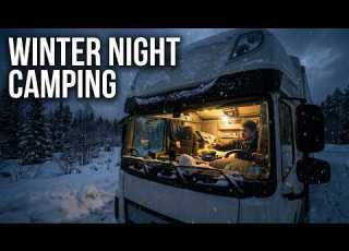 Truck Driver S Winter Routine Snow Survival Night Camping