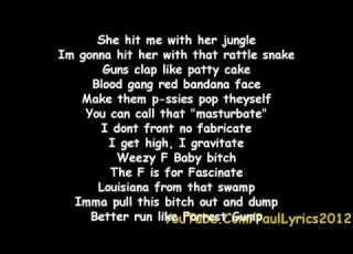  Lil Wayne Racks Lyrics On Screen