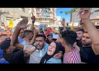 وداع وتشييع الشهيد خليل المصري الذي ارتقى متأثرا بإصابته برصاص الاحتلال الإسرائيلي في مدينة غزة