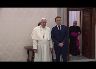 French President Emmanuel Macron Meets Pope Francis At The Vatican