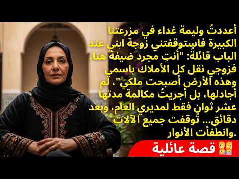 قالت زوجة ابني أنت مجرد ضيفة في مزرعتي وبعد 10 ثوان فقط انطفأت الأنوار وصدمت الجميع بما فعلت